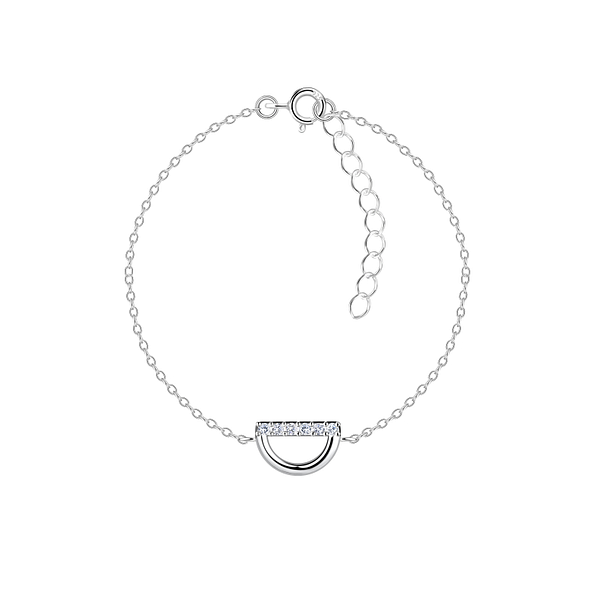 Silver Semi Circle Bracelet - 24128
