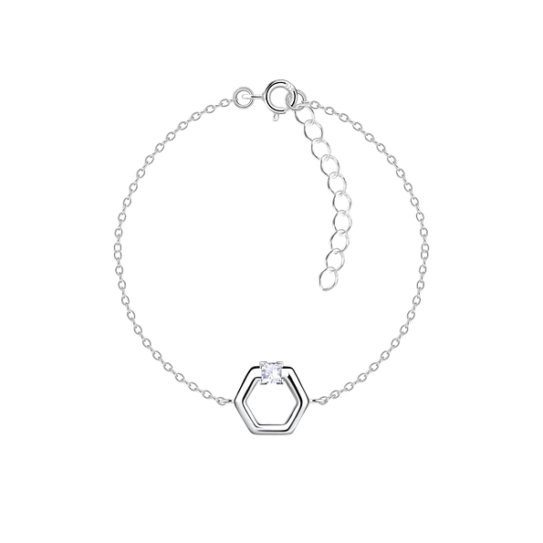 Silver Hexagon Bracelet - 24130