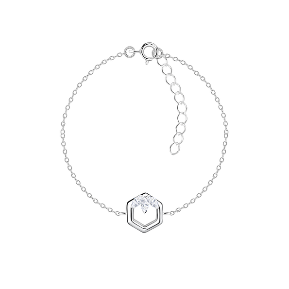 Silver Hexagon Bracelet - 24132