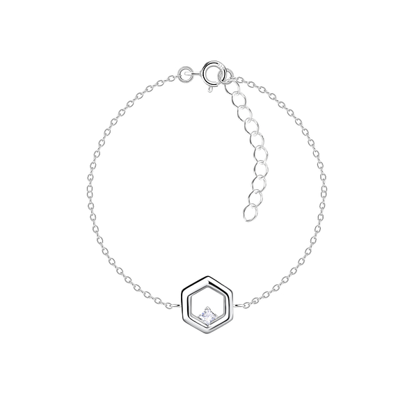 Silver Hexagon Bracelet - 24133