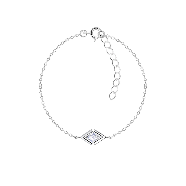 Silver Diamond Shaped Bracelet - 24136