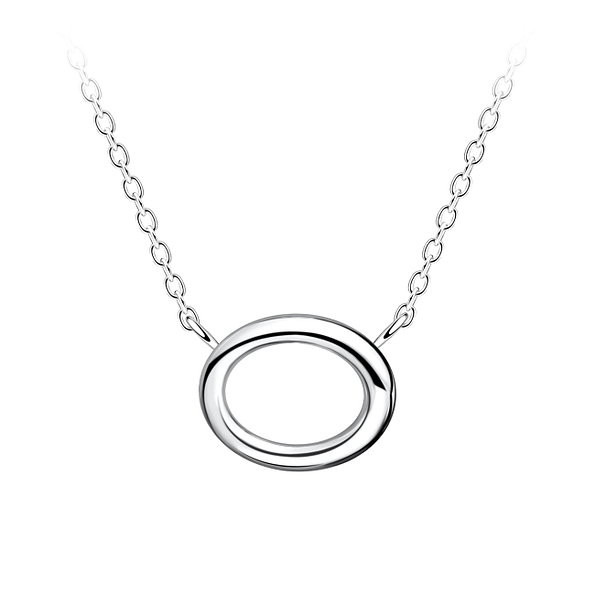 Silver Oval Necklace - 24168