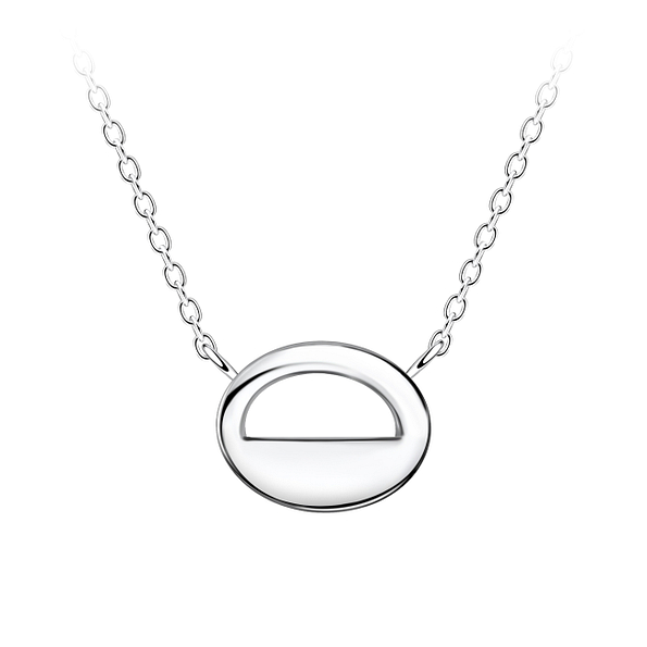 Silver Oval Necklace - 24169