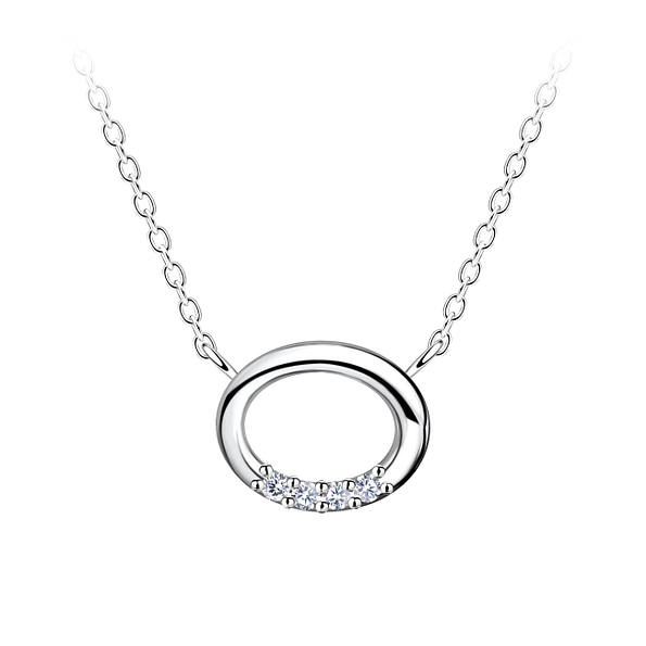 Silver Oval Necklace - 24170