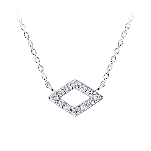Silver Diamond Shaped Necklace - 24181