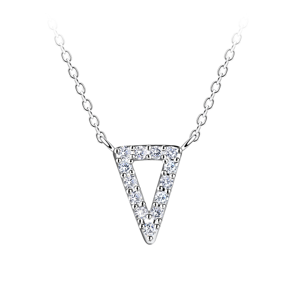 Silver Triangle Necklace - 24186