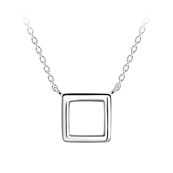 Silver Square Necklace - 24193