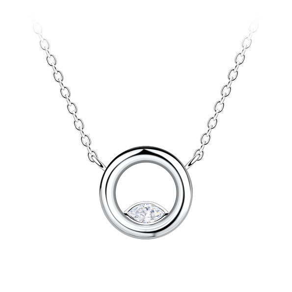 Silver Circle Necklace  - 24145