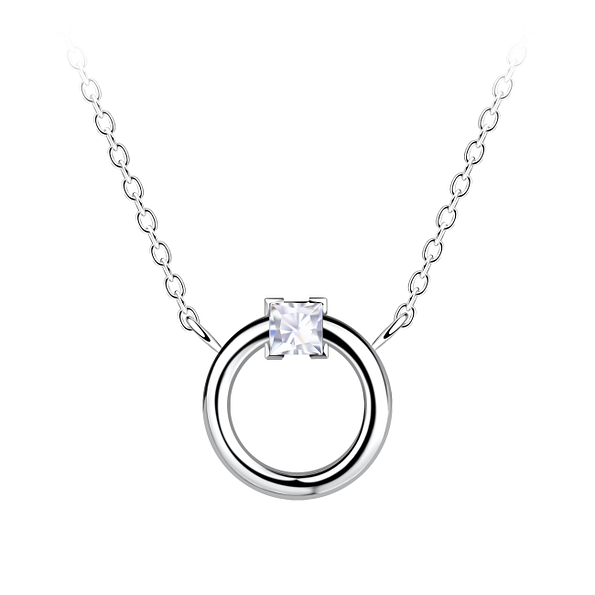 Silver Circle Necklace  - 24146