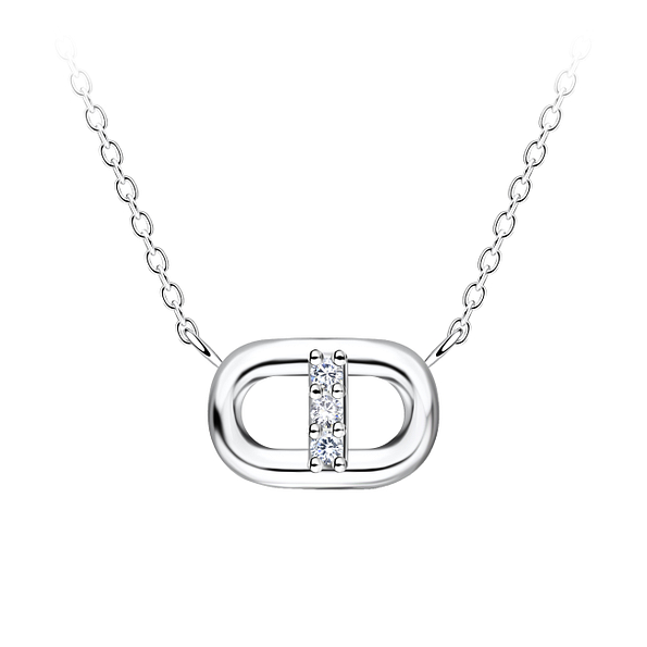 Silver Oval Necklace - 24148