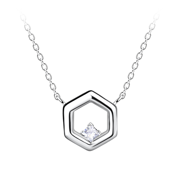 Silver Square Necklace - 24152