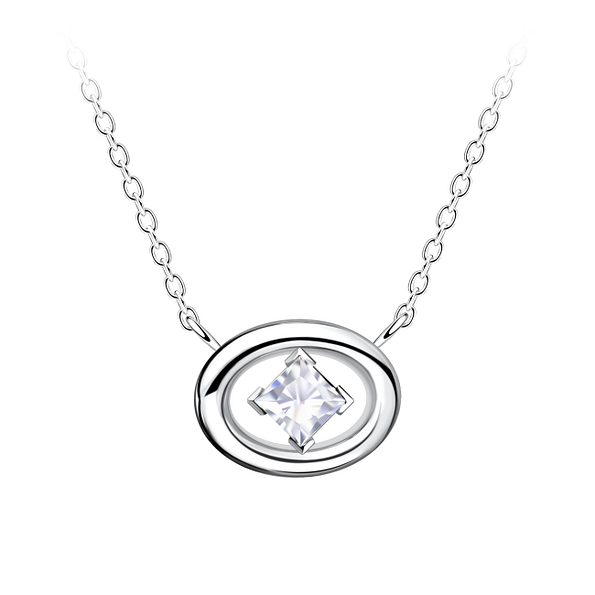 Silver Oval Necklace - 24160