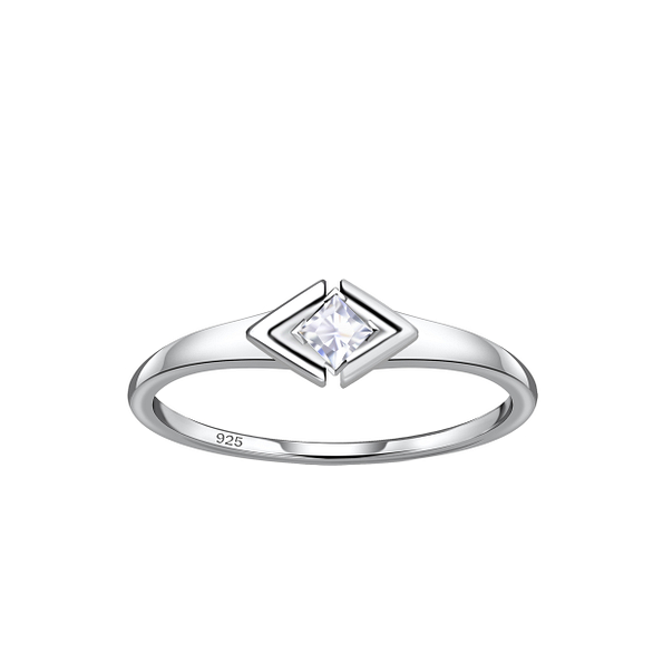 Silver Diamond Shaped Ring - 24116