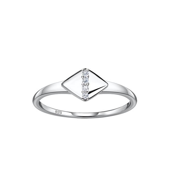 Silver Diamond Shaped Ring - 24117