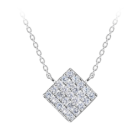 Silver Square Necklace - 24197