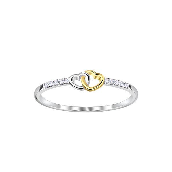 Silver Double Heart Ring - 24526