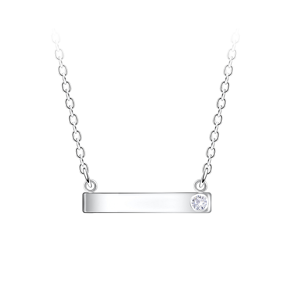 Silver Bar Necklace - 24545