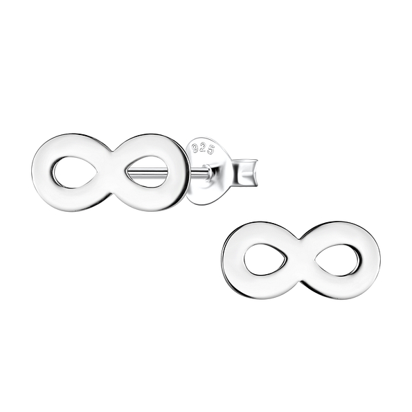 Silver Infinity Stud Earrings - 24449