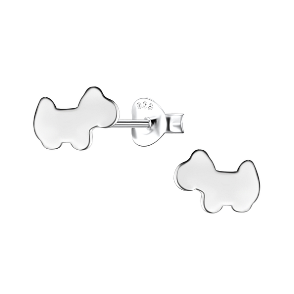 Silver Dog Stud Earrings - 24457 Silver Dog Stud Earrings - 24457