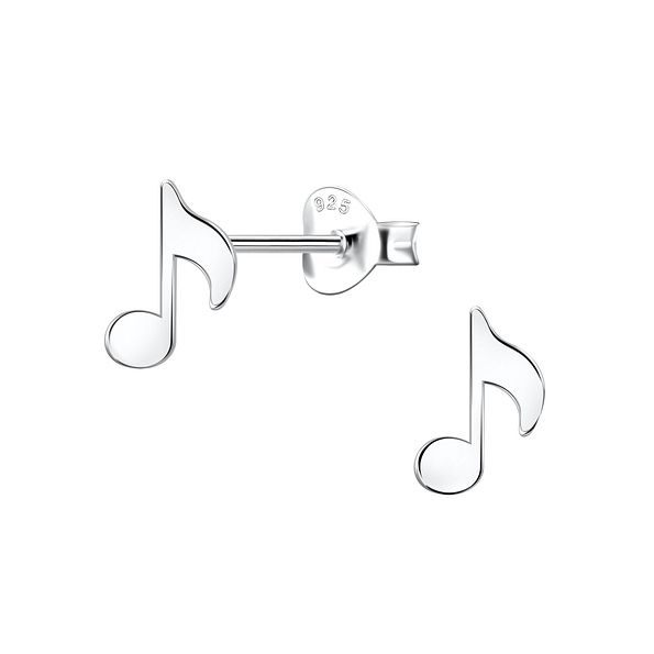 Silver Music Note Stud Earrings - 24466 Silver Music Note Stud Earrings - 24466
