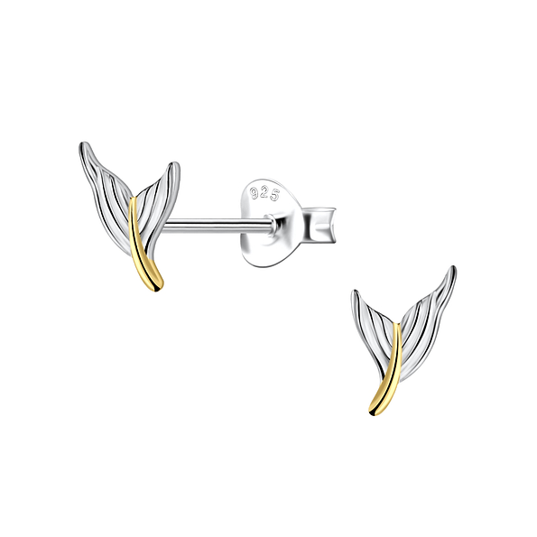 Silver Mermid Tail Stud Earrings - 24503