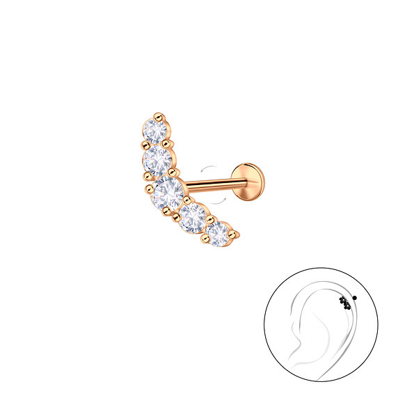 Silver Geometric with Titanium Labret - 23991