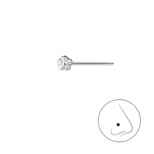 Silver Flower Nose Stud - 24942