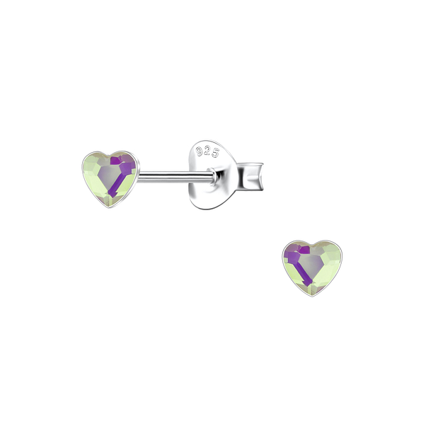 Wholesale 3mm Heart Silver Stud Earrings