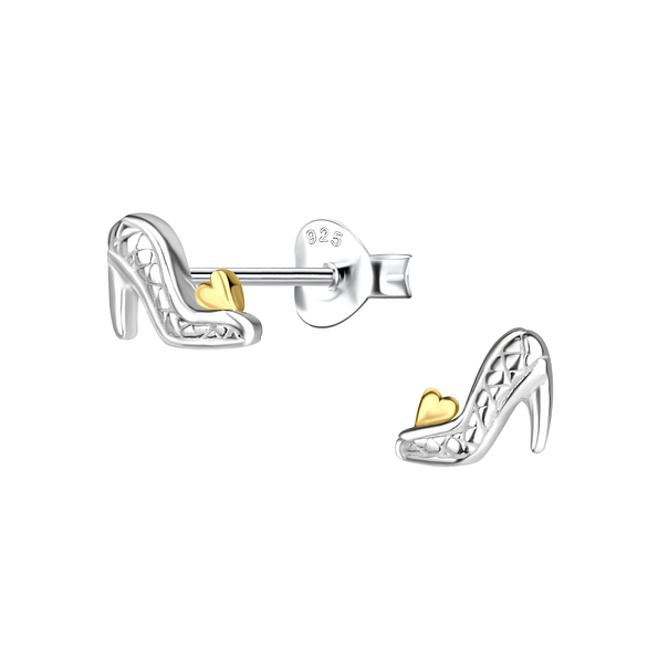 Silver High Heels Stud Earrings - 24615