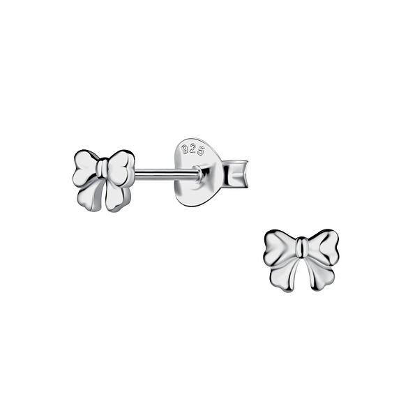 Silver Bow Stud Earrings - 24067 Silver Bow Stud Earrings - 24067