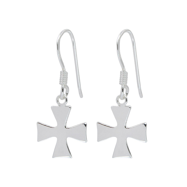 Silver Cross Earrings - 1362
