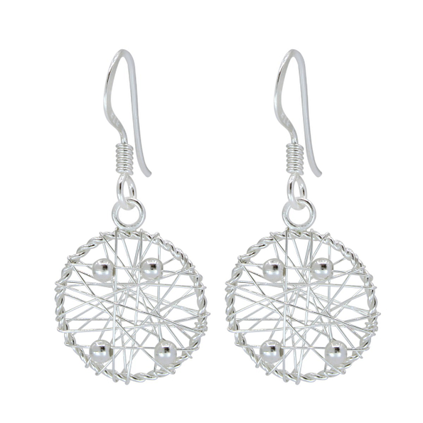 Silver Dream catcher Earrings - 1377