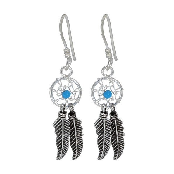Silver Dream Catcher Earrings - 1416