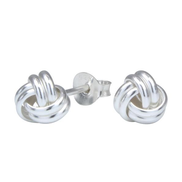 Silver Knot Stud Earrings - 1188 Silver Knot Stud Earrings - 1188