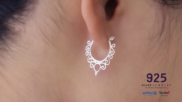 Wholesale 925 Sterling Silver Bali Hoops