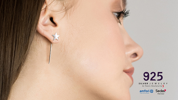 Wholesale 925 Sterling Silver Thread-through Earrings