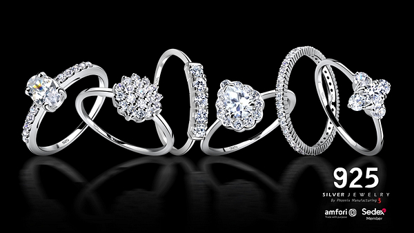 Wholesale cz ring collation - 925 silver jewelry