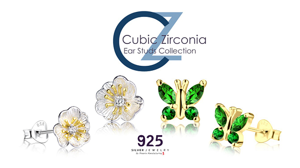 the prettiest mixed metal & 2 tone stud earrings designed in sterling silver