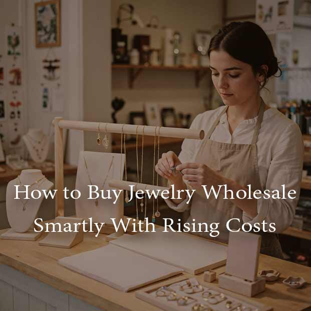 An illustration of a small silver jewelry business owner holding products manufactured in Thailand by 925silverjewelry.com