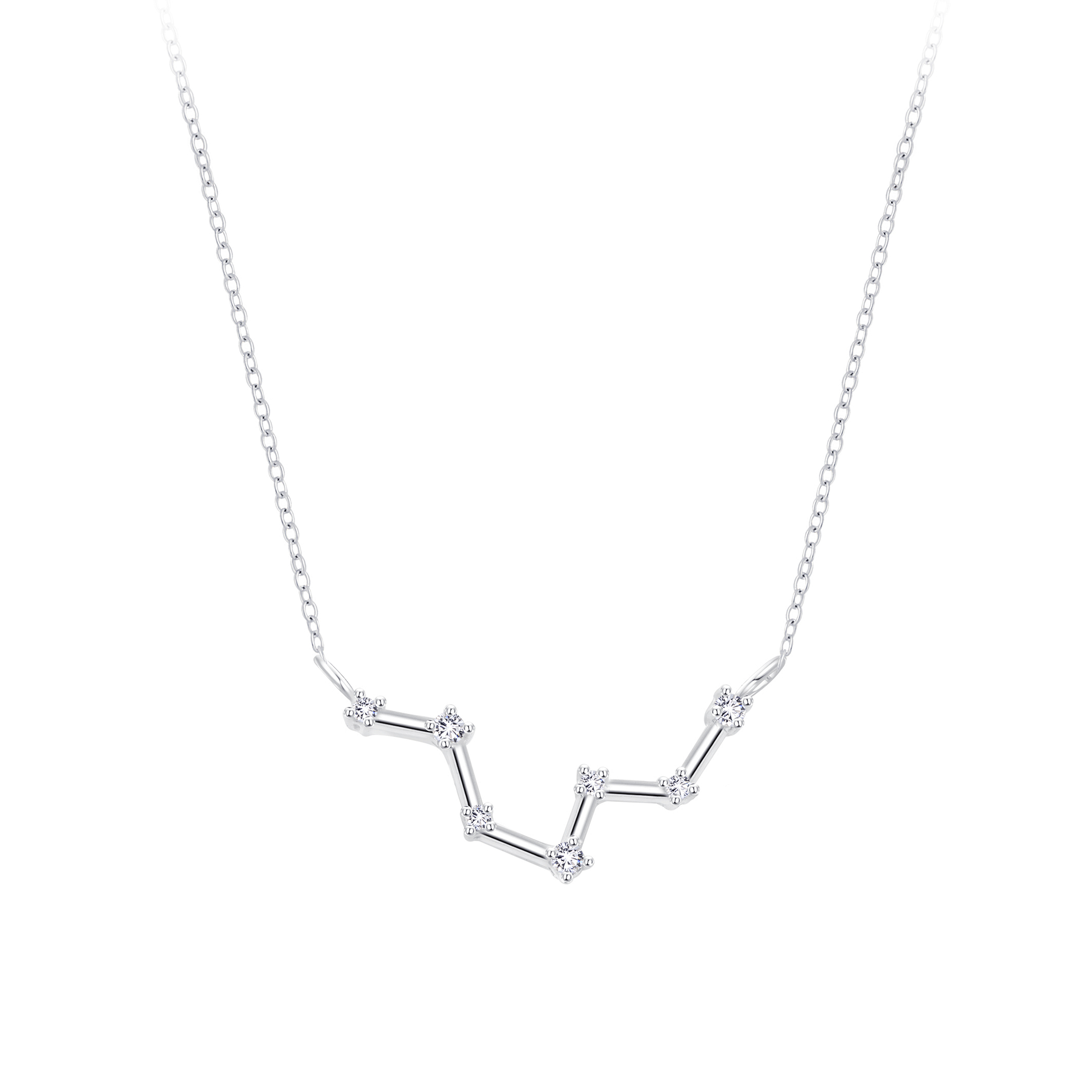 925 Silver Jewelry | Silver Pisces Constellation Necklace - 7949