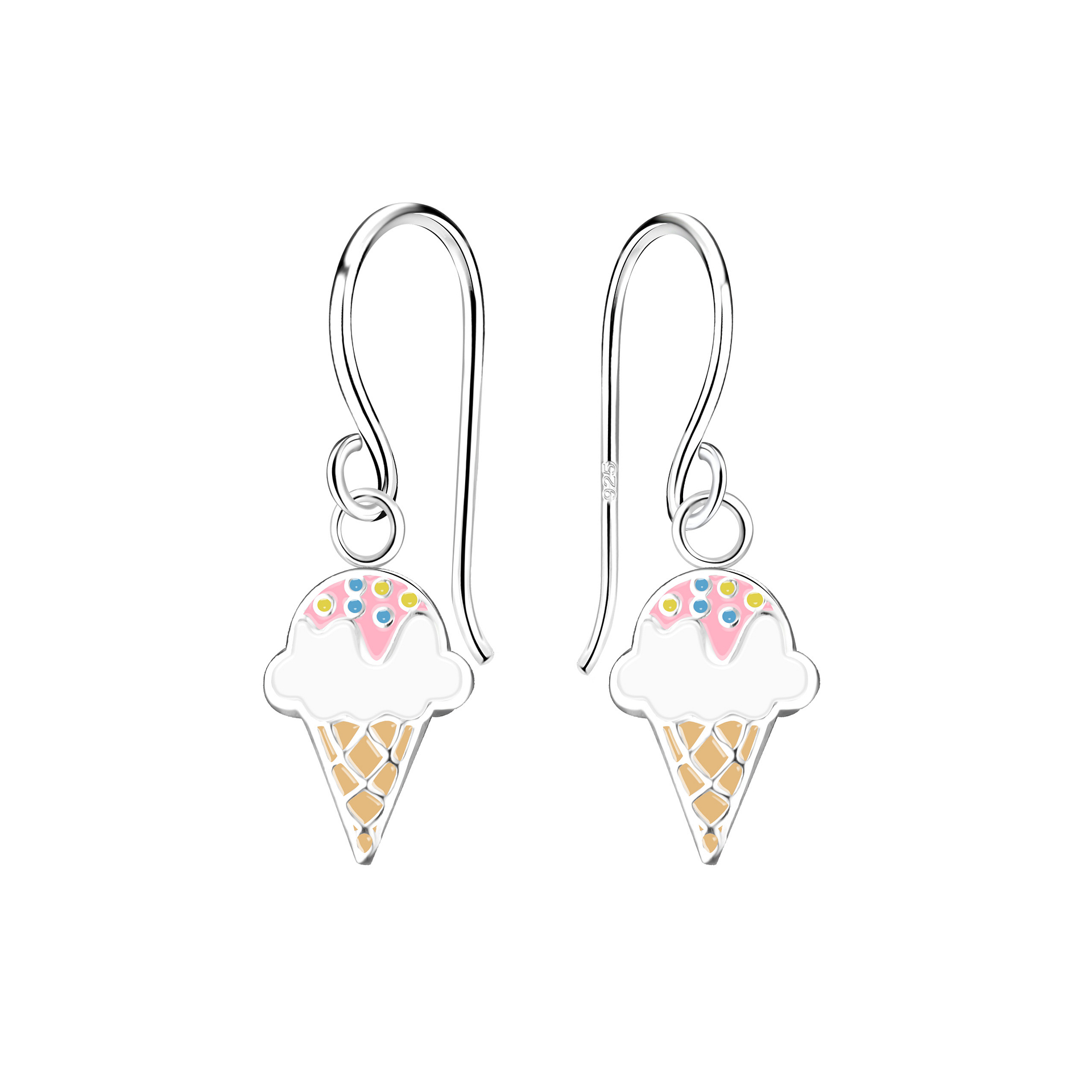 925 Silver Jewelry | Silver Ice Cream Earrings - 11993