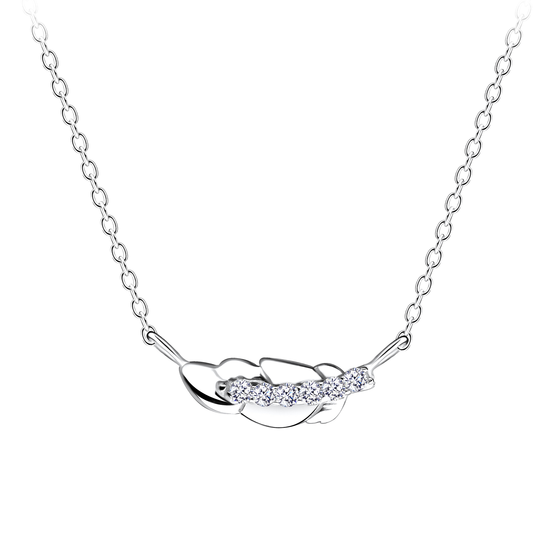 925 Silver Jewelry | Silver Feather Necklace - 17521