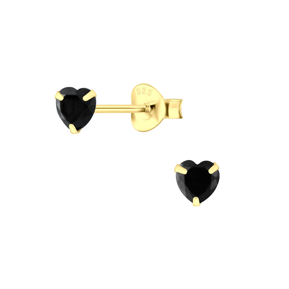Wholesale 4mm Heart Cubic Zirconia Silver Stud Earrings