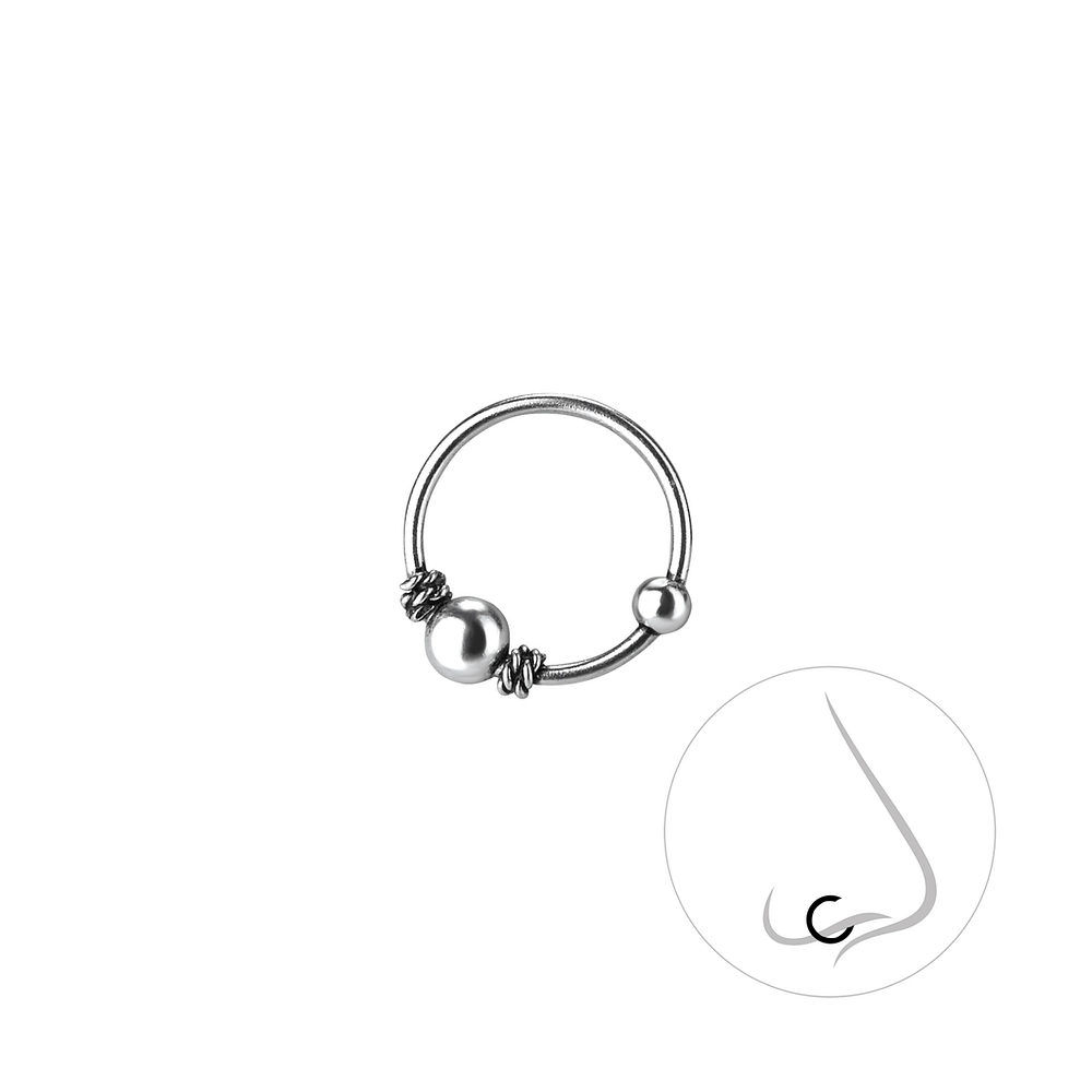 925 Silver Jewelry 10mm Silver Nose Ring 8239