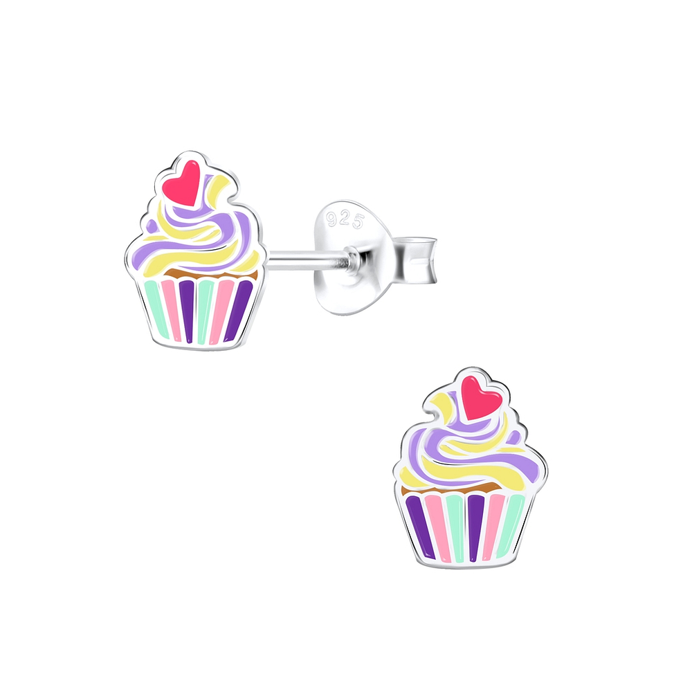 925 Silver Jewelry | Silver Cupcake Stud Earrings - 9397