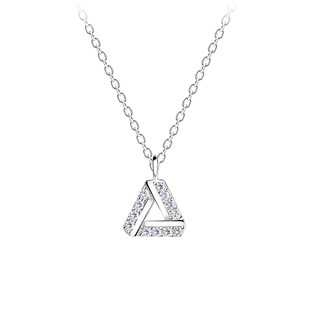 925 Silver Jewelry | Silver Triangle Necklace - 11762