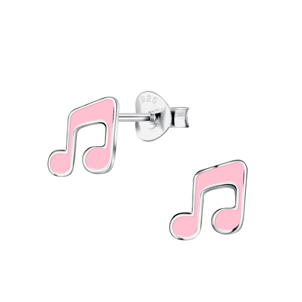 Notes Earrings 925 Silver Jewelry | Silver Musical Note Stud Earrings - 20878