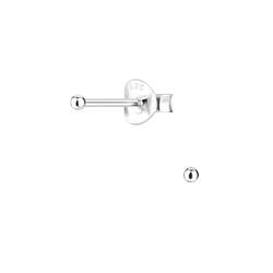 Wholesale 1.5mm Silver Ball Stud Earrings