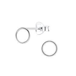 Wholesale Silver Circle Stud Earrings