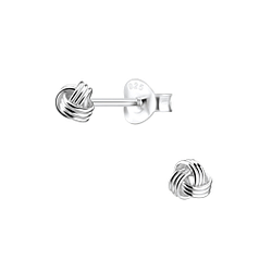 Wholesale 4mm Silver Knot Stud Earrings